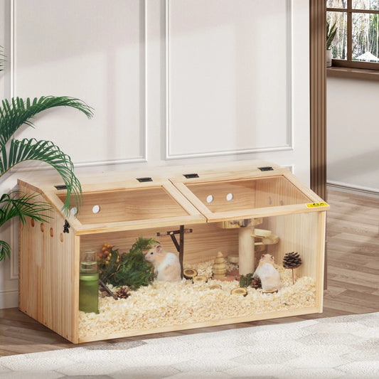 Wooden Hamster Cage Hutch For Small Animals With Openable Top