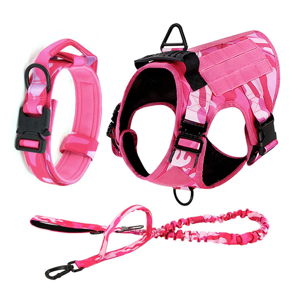 PETRAVEL Military Camouflage Dog Harness For Training And Walking