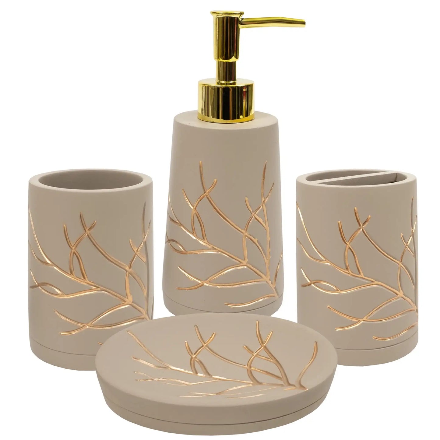 Handcrafted Concrete Bathroom Accessories Set Four Piece