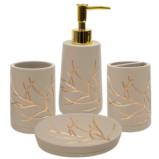 Handcrafted Concrete Bathroom Accessories Set Four Piece