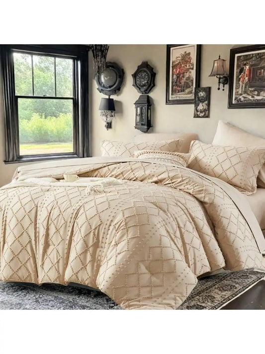 7 Piece Lightweight Solid Comforter Set For All Seasons Bedding
