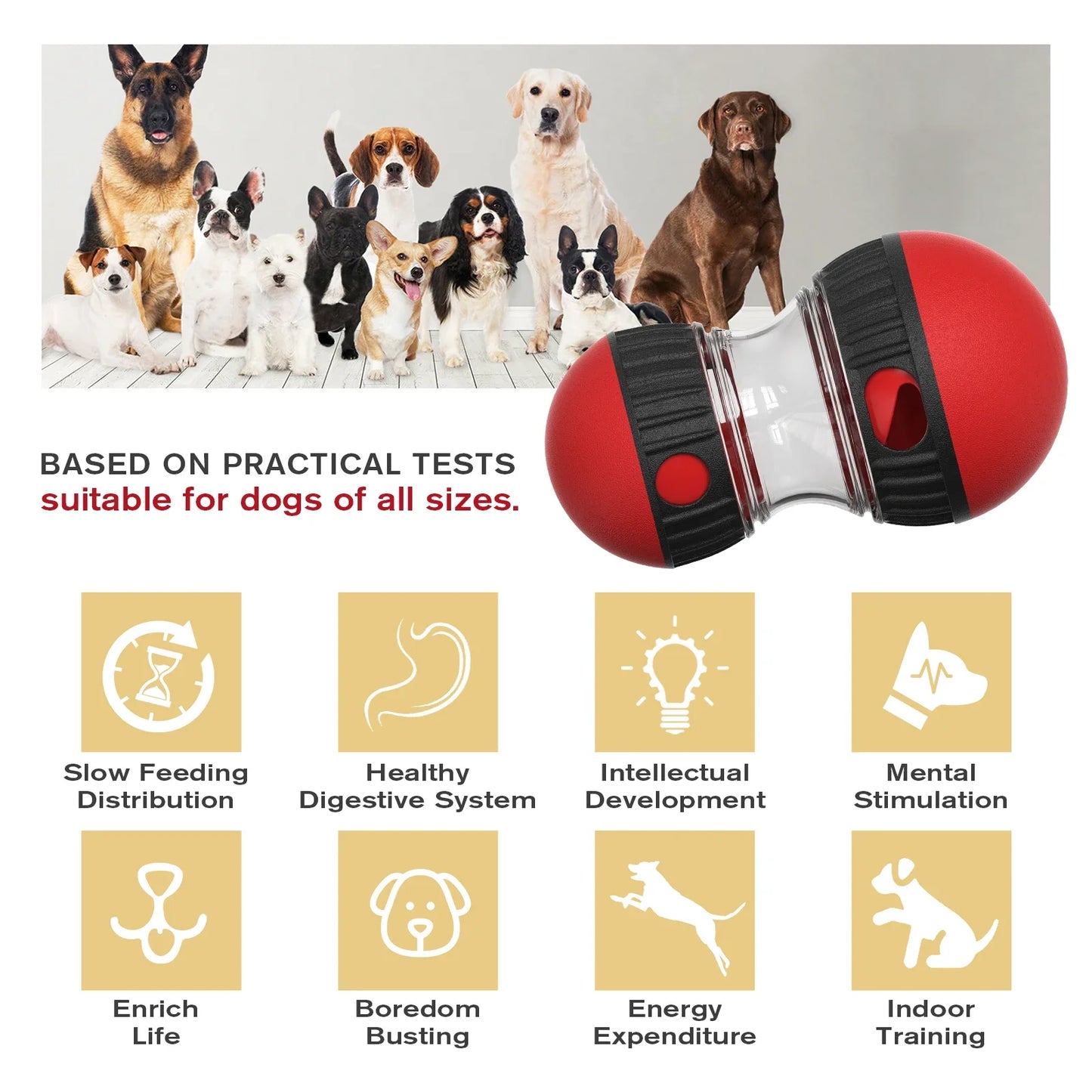 Holapet Interactive Dog Toy Slow Feeder Ball for Dogs