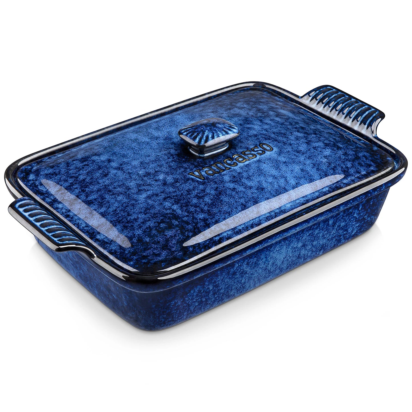 Starry Casserole Baking Dish With Lid Stoneware Microwave Safe