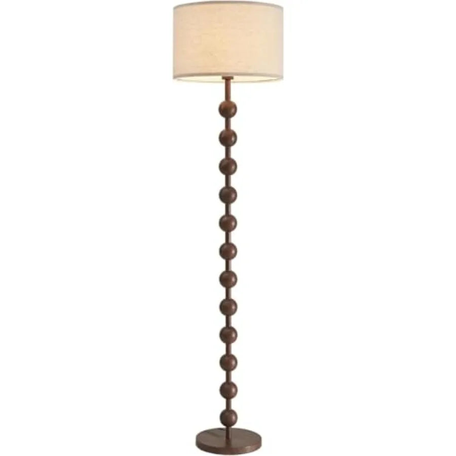 Modern Dimmable Remote Control Floor Lamp for Living Room Bedroom with LED E26 Bulb Red Wood Pattern Iron Tall Standing Lamp Li