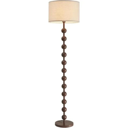 Modern Dimmable Remote Control Floor Lamp for Living Room Bedroom with LED E26 Bulb Red Wood Pattern Iron Tall Standing Lamp Li