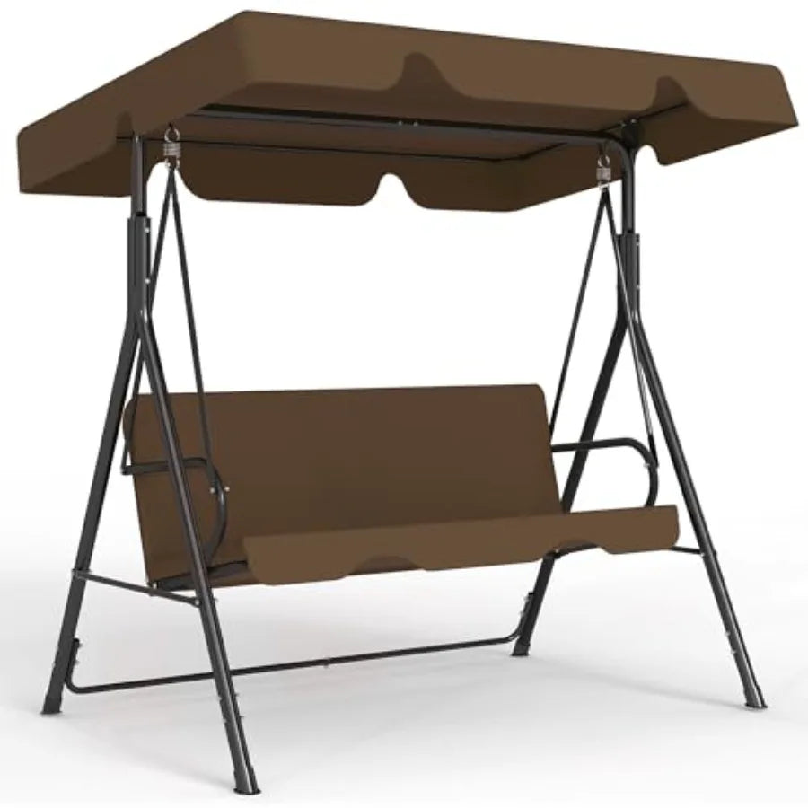 OLOEY Outdoor Patio Swing Chair With Adjustable Canopy And Heavy Duty Stand