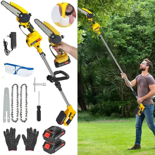 Brushless Electric Telescoping Pole Saw and Mini Chainsaw