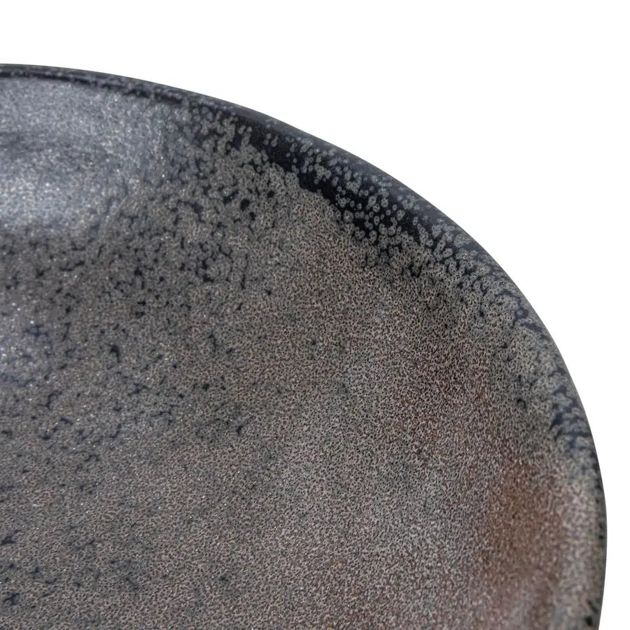 XMSJ Stoneware Bowl With Handle And Base Reactive Glaze