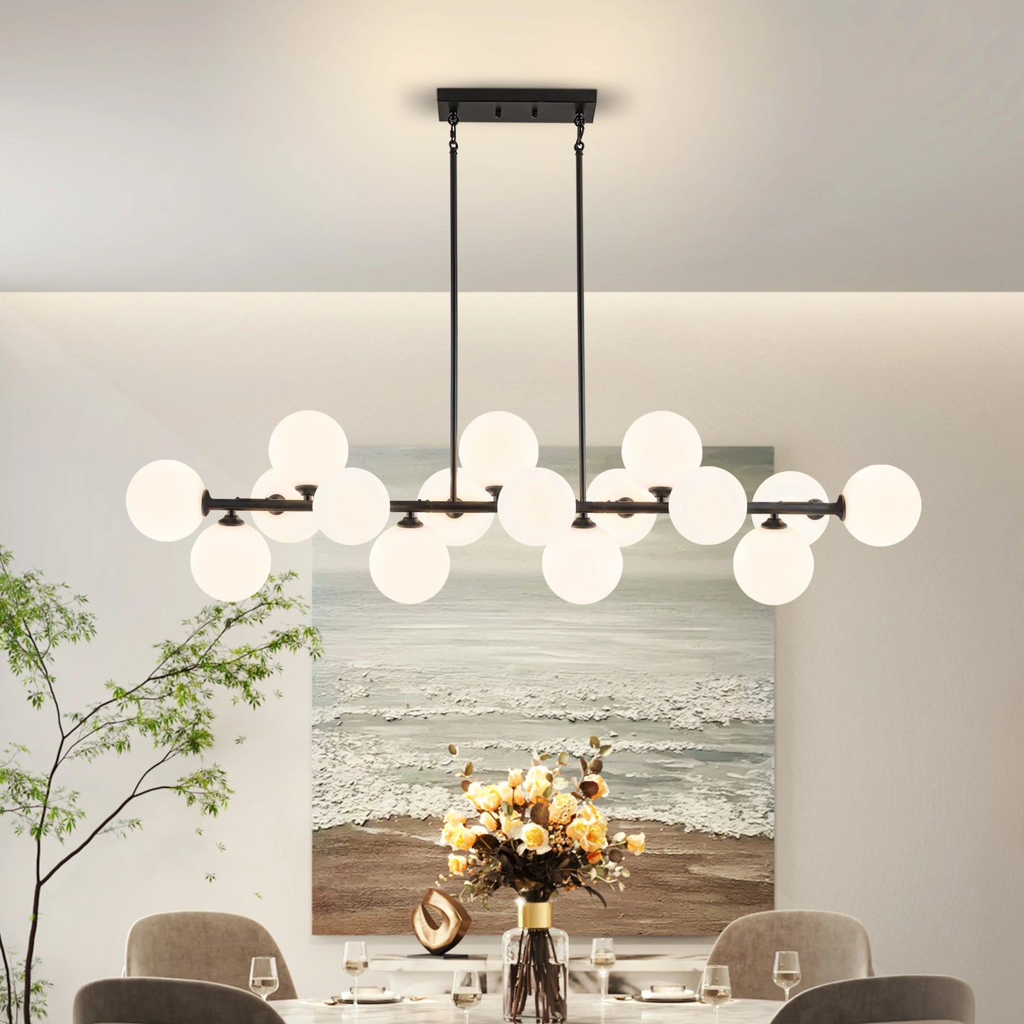 Mid Century Modern Sputnik Chandelier For Dining Room And Kitchen
