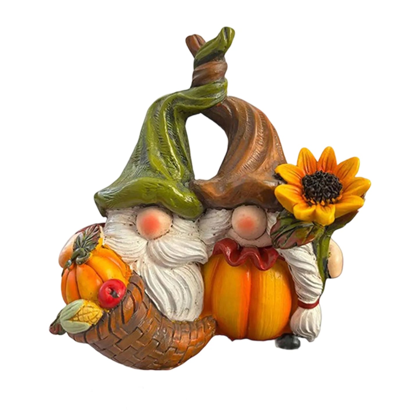 Autumn Harvest Gnome Figurines Sunflower Pumpkin Thanksgiving Decor
