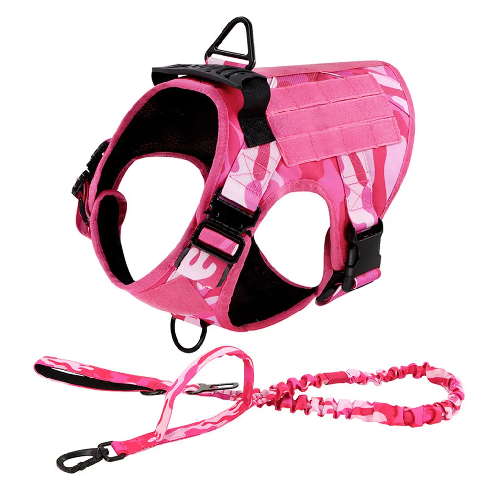 PETRAVEL Military Camouflage Dog Harness For Training And Walking