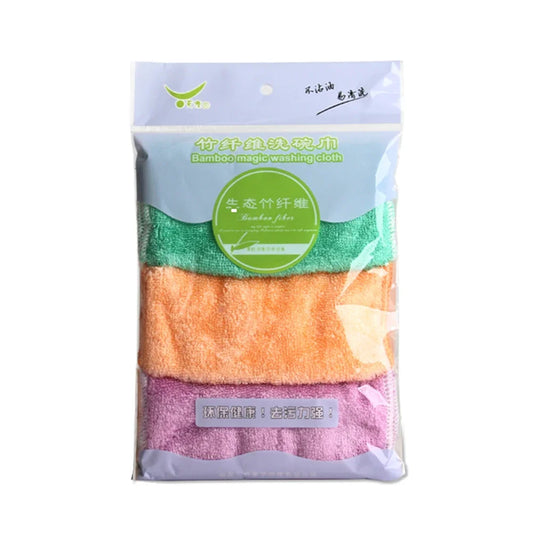 3 Piece Bamboo Fiber Kitchen Towel Set Absorbent Dish Towels