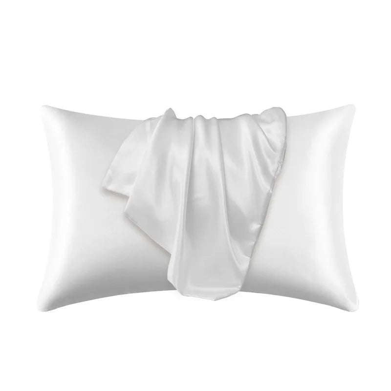 Solid Polyester Cotton Pillowcase Soft Satin Look Pillow Cover