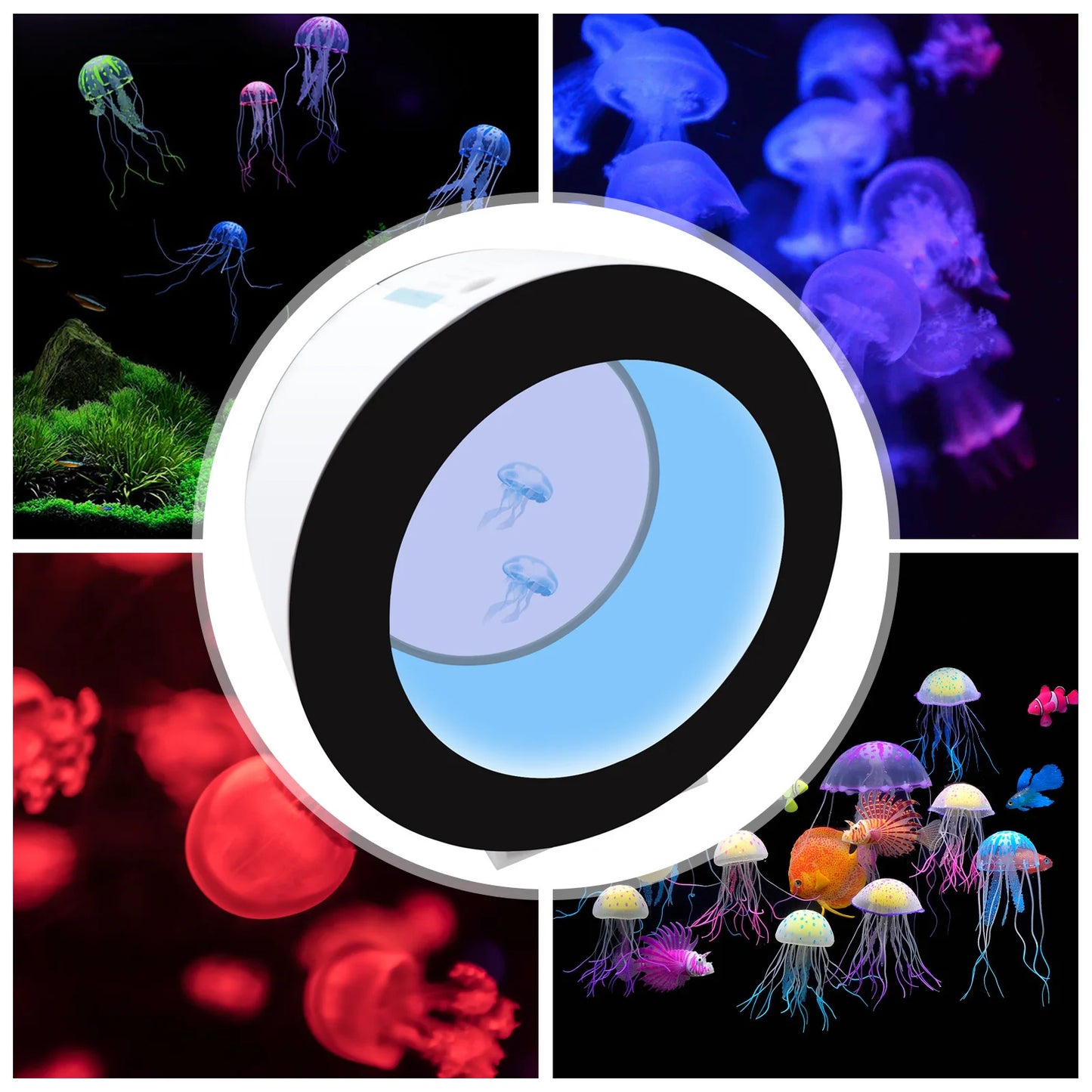 Electronic Jellyfish Aquarium Desktop LED Tank With Remote