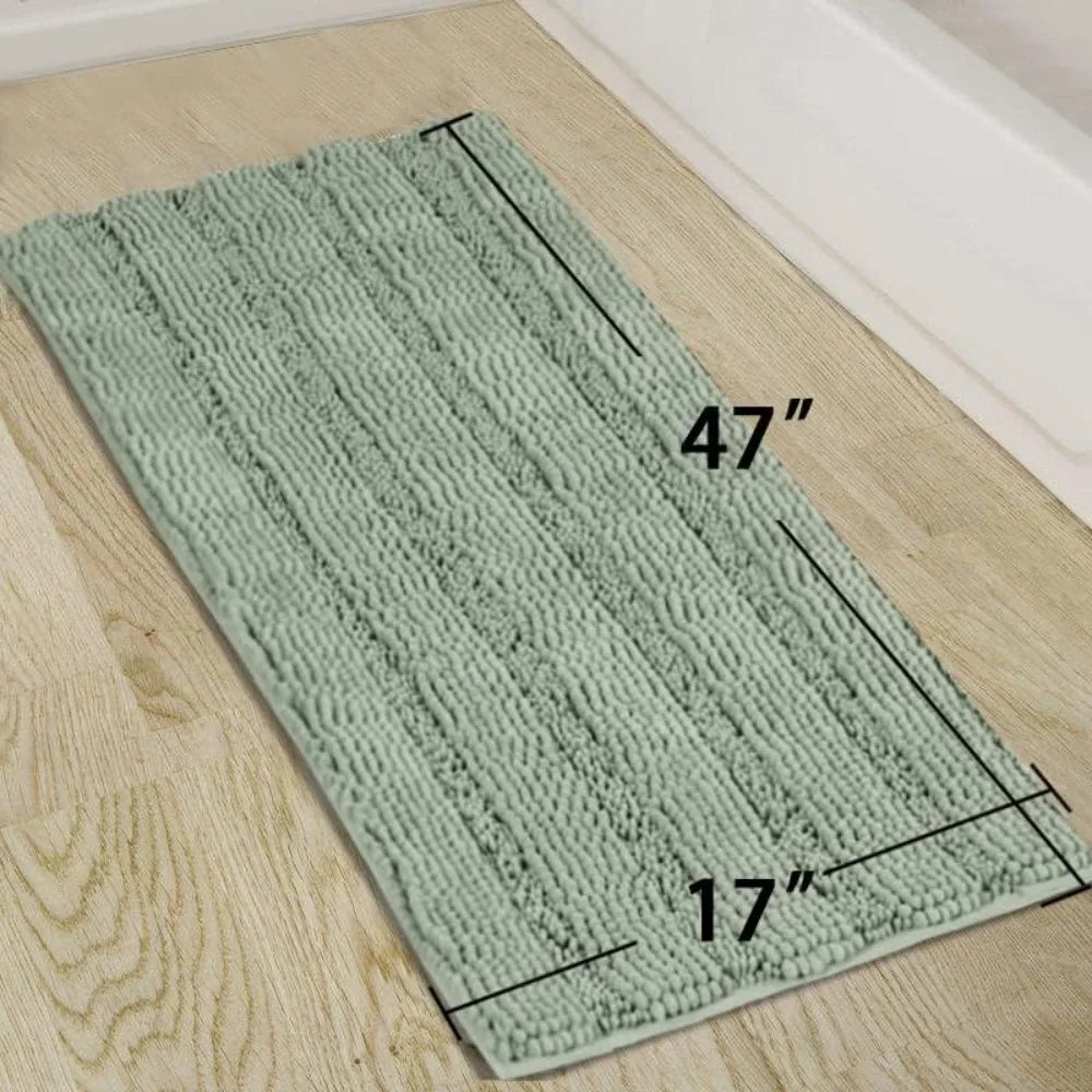 Ultra-Soft Chenille Bathroom Rug Non-Slip Mat Extra Absorbent Machine Washable