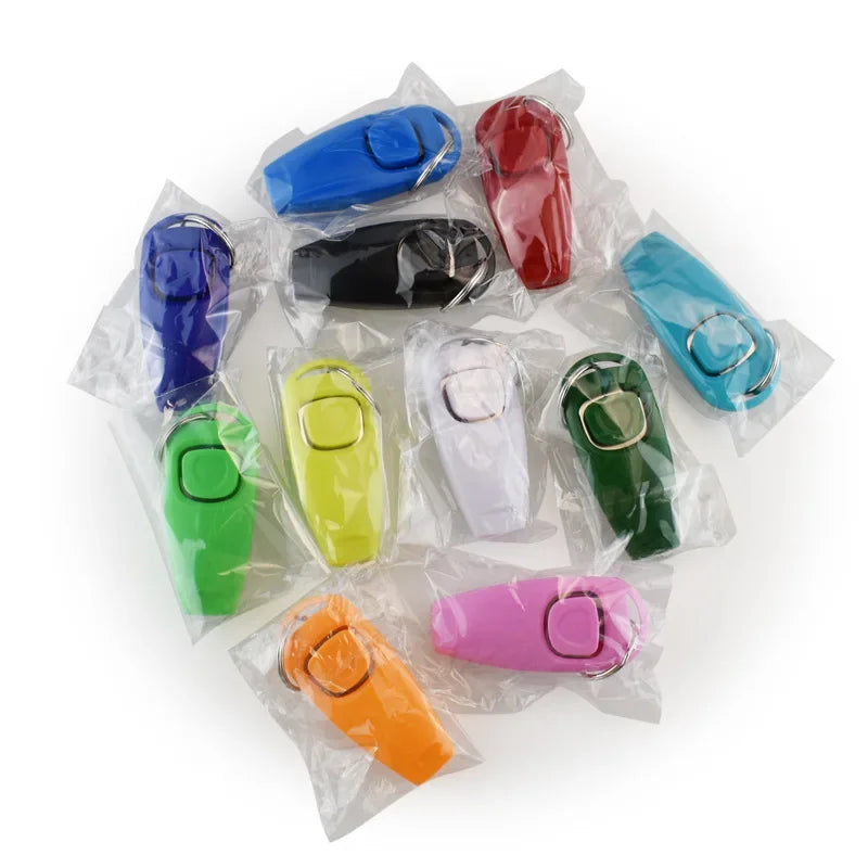 2 In 1 Dog Training Clicker And Whistle With Key Ring