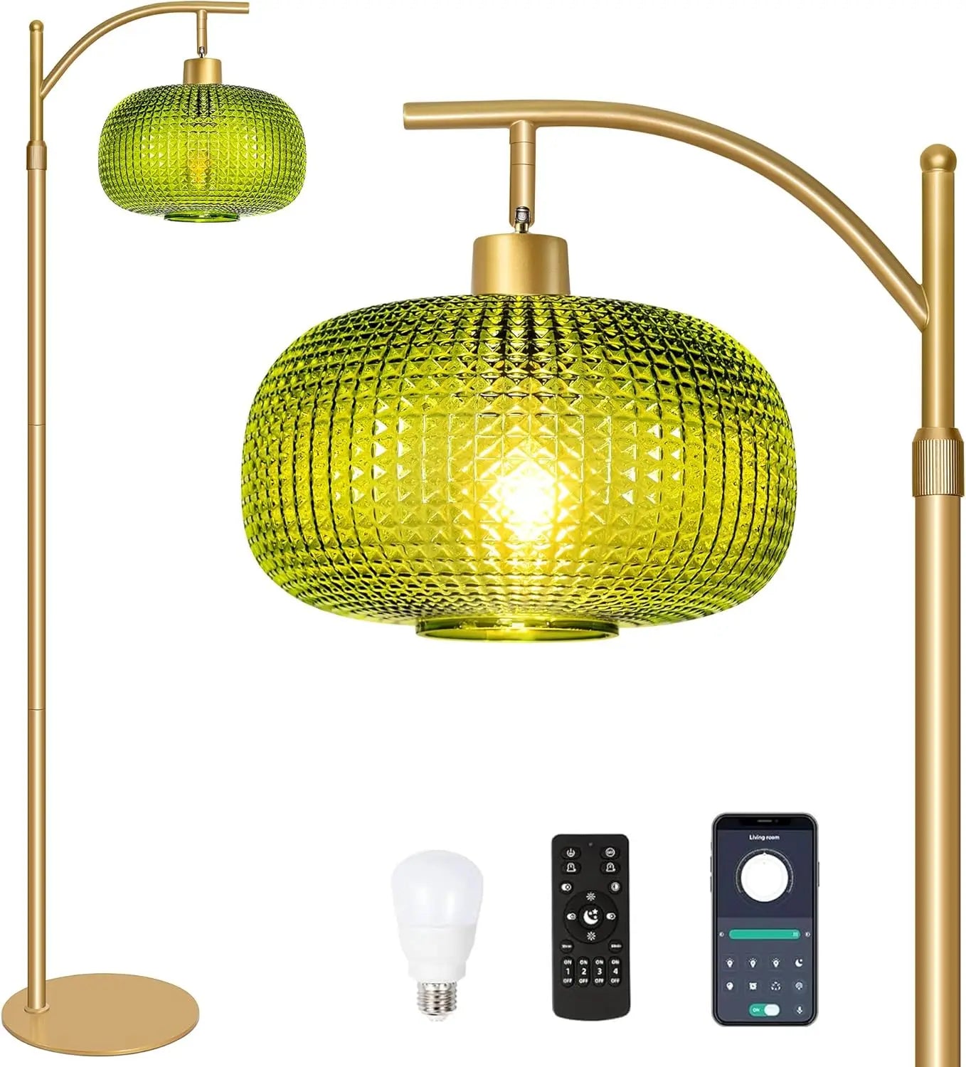 XMSJ Mid Century Dimmable Floor Lamp With Remote