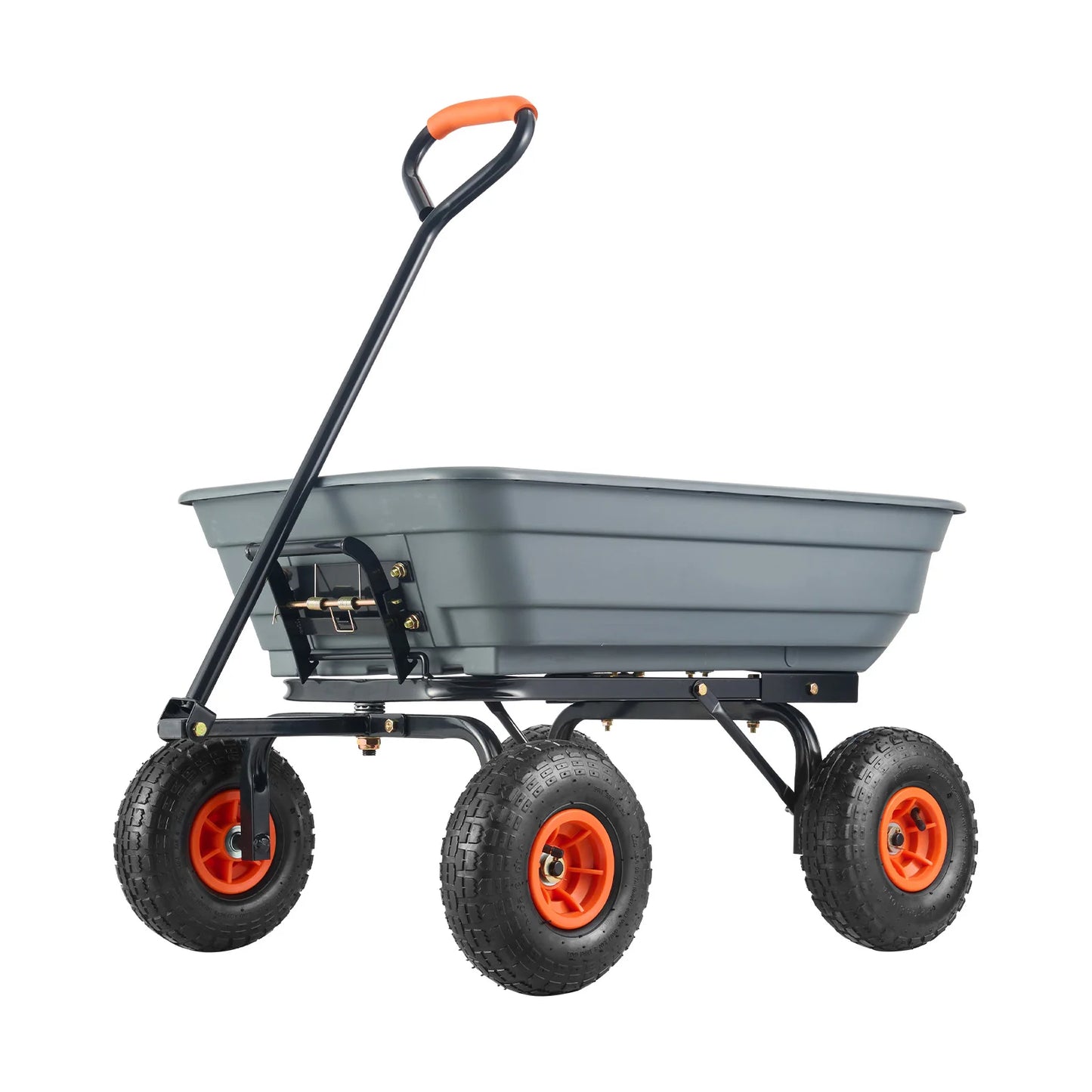 SucceBuy Poly Garden Dump Cart With Steel Frame And Handle