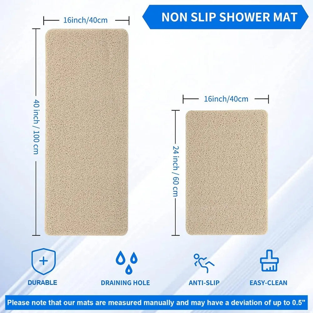 Non Slip Bathtub Mat With Foot Scrubber BPA Free PVC