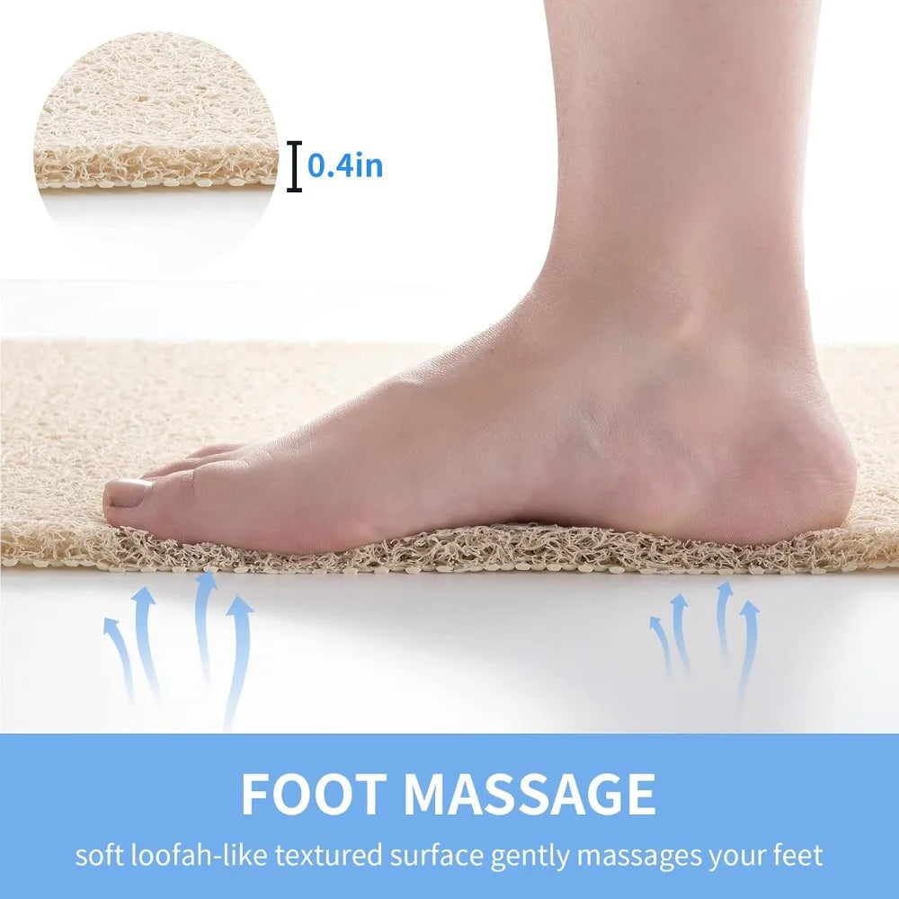 Non Slip Bathtub Mat With Foot Scrubber BPA Free PVC