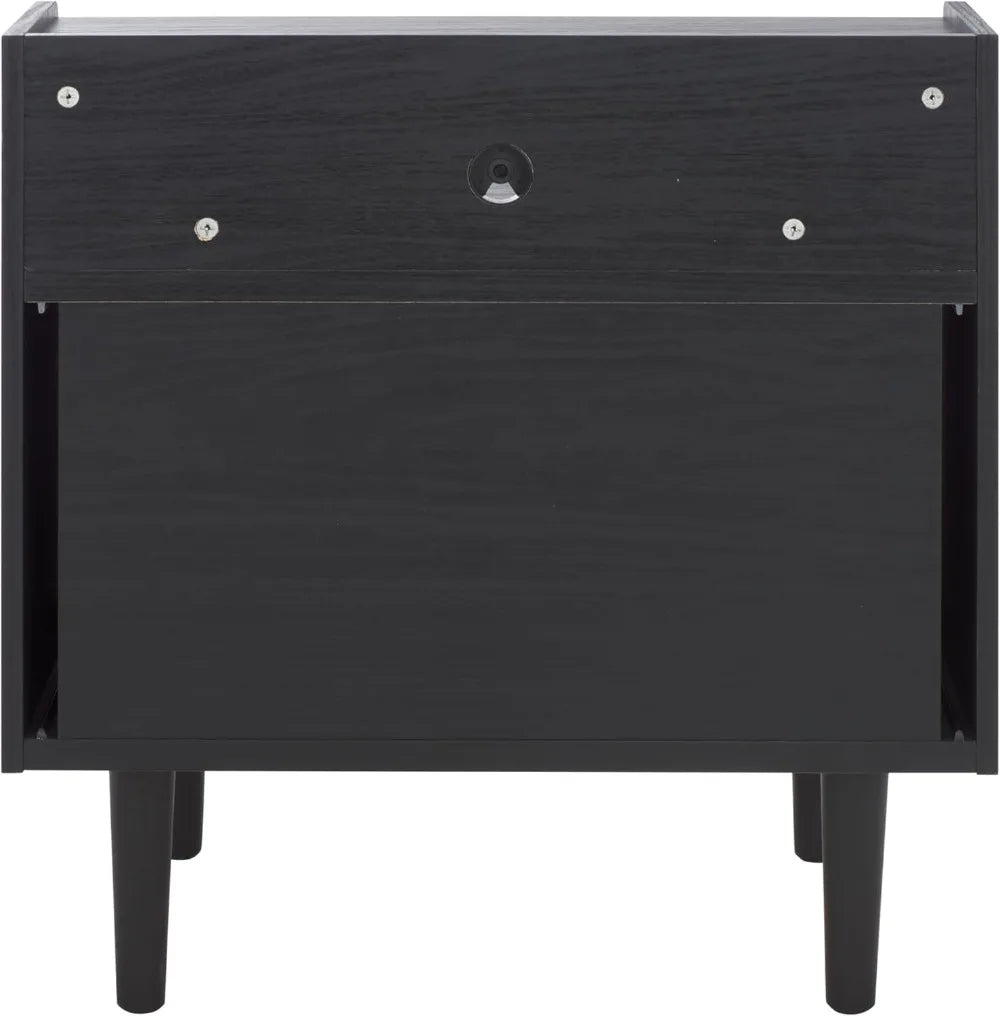 Mid-Century Modern Nightstand With Tambour Door And Hutch