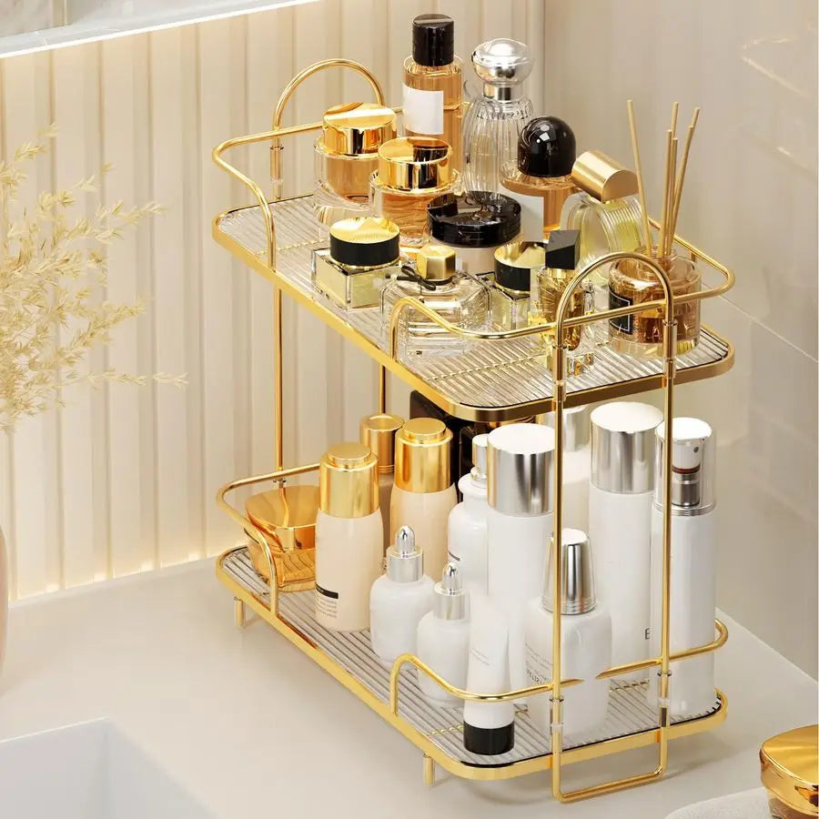 Tier Corner Bathroom Organizer For Cosmetics Skincare And Perfumes