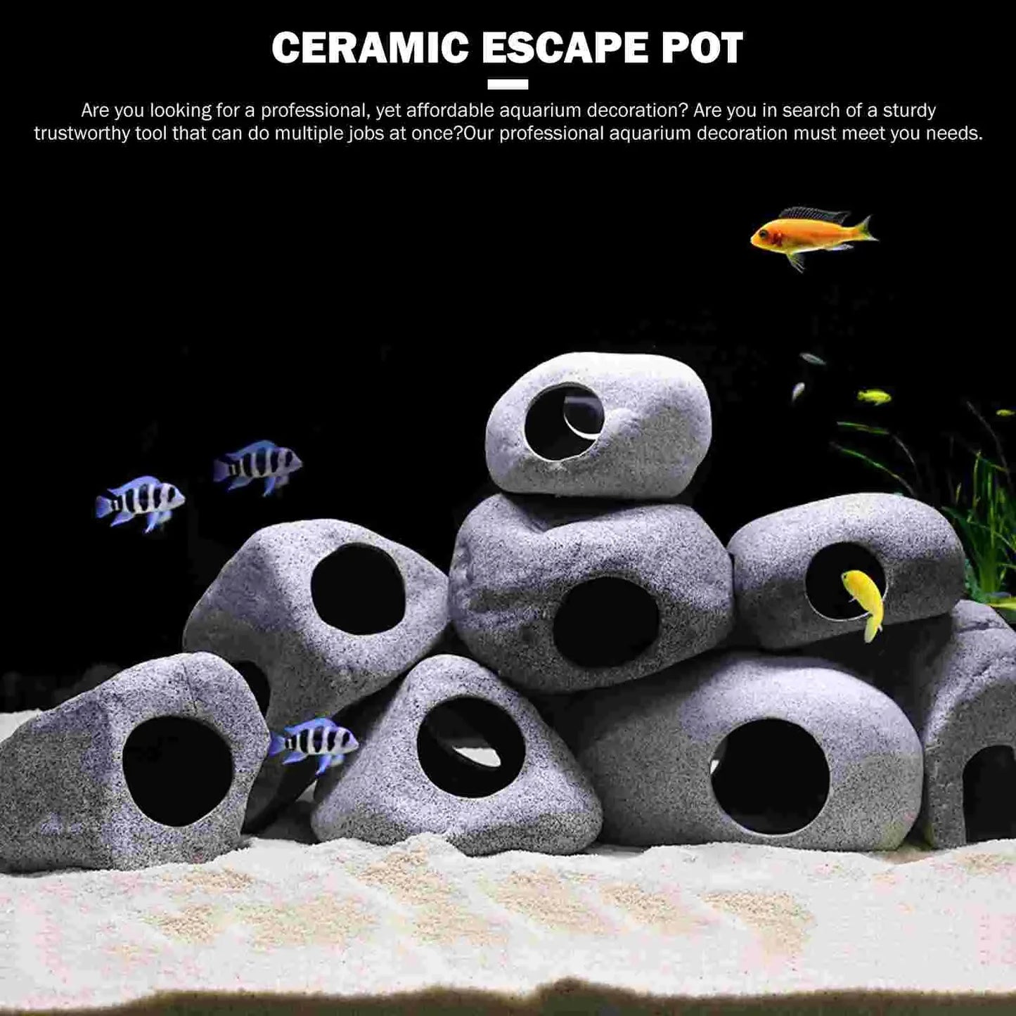 Ceramic Shrimp Cave Aquarium Ornament Hideaway Tank Decor