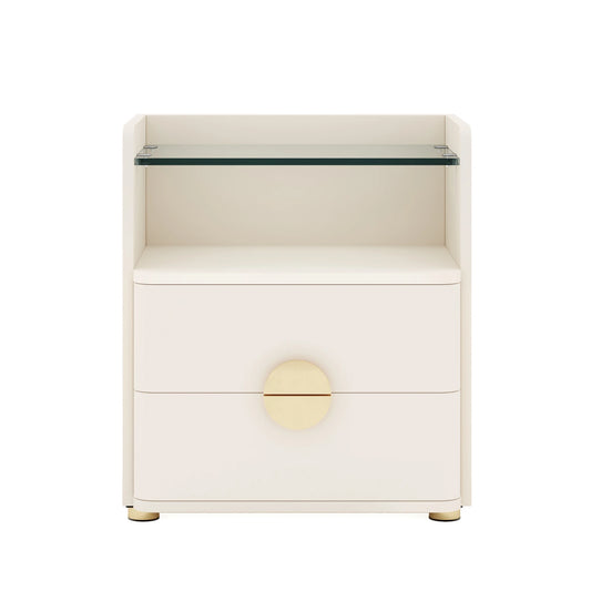 Tribesigns Nightstand 2 Drawer Modern Bedside Table Open Storage