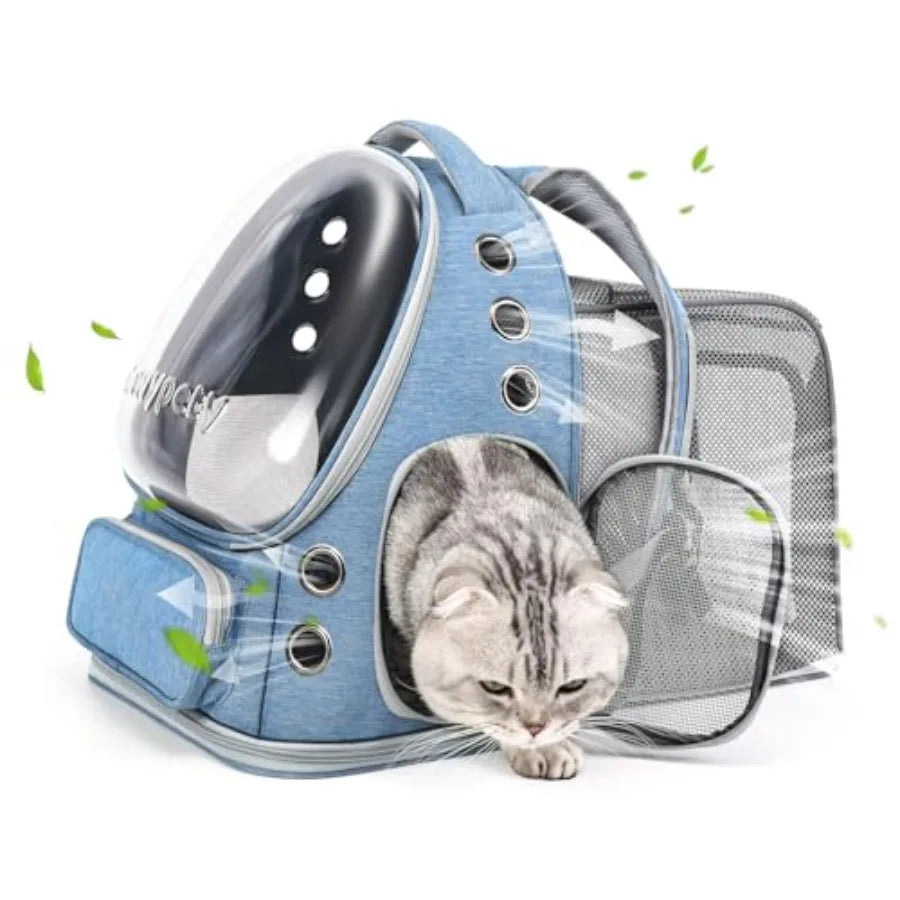 Expandable Cat Backpack for Travel and Small Dogs Airline Approved