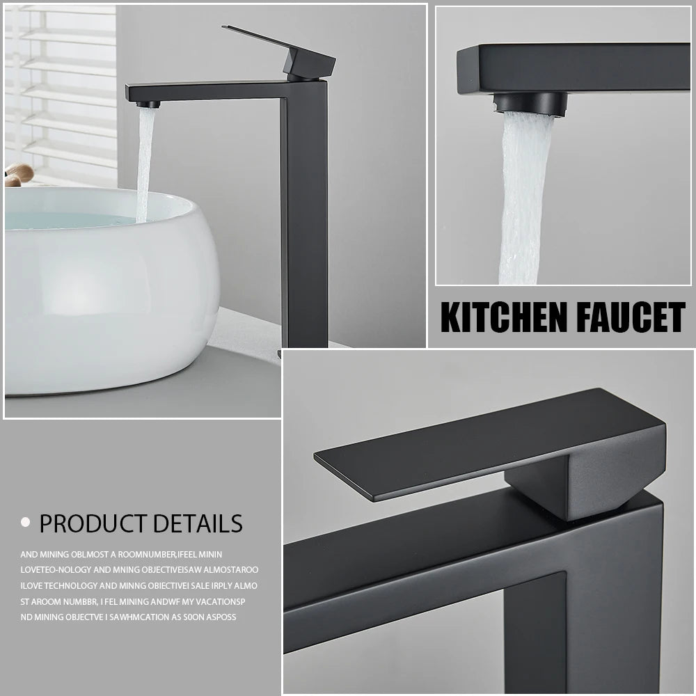 Onyzpily Deck Mounted Basin Faucet Stainless Steel Hot And Cold Water Mixer