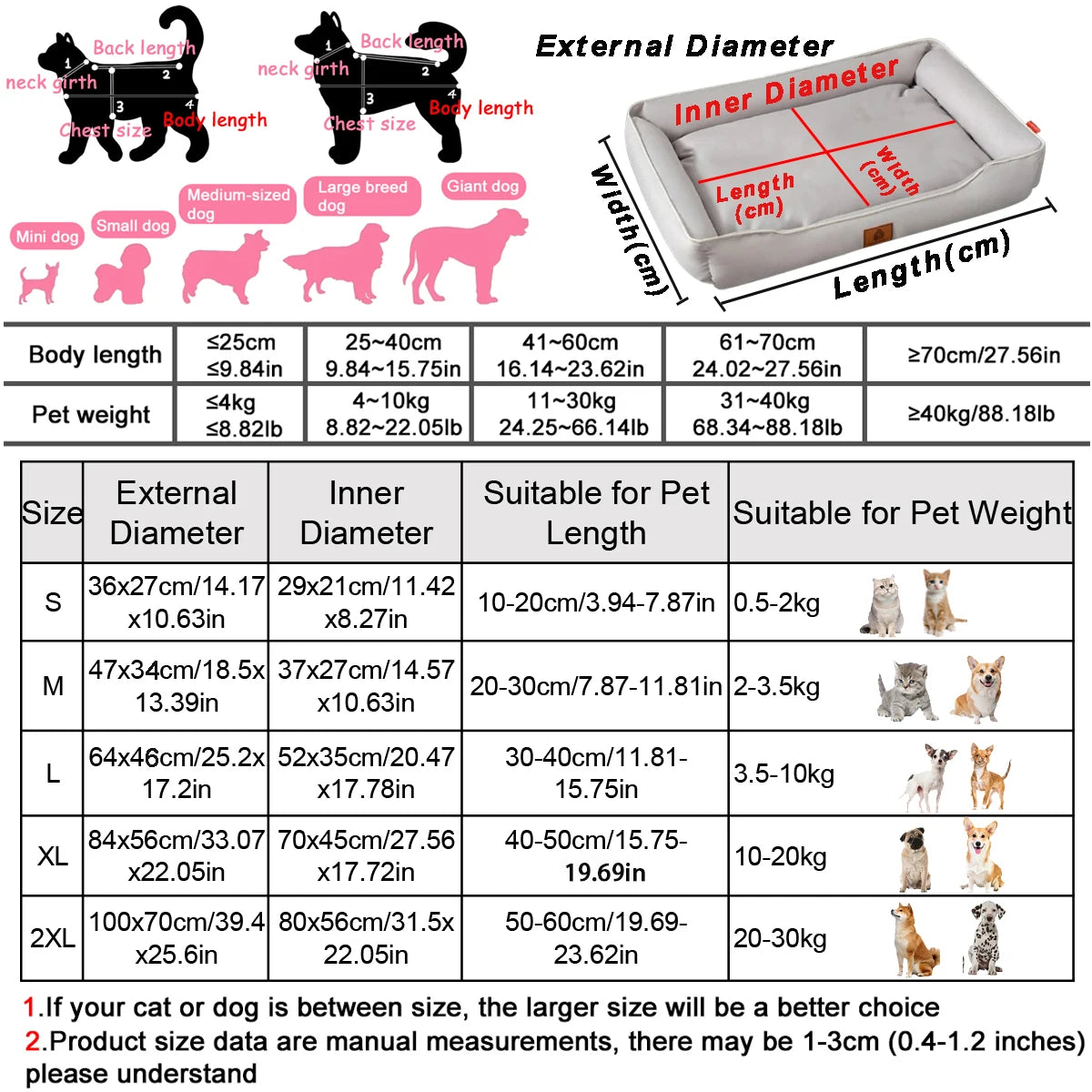 Four Season Square Dog Bed Sofa Cushion Waterproof Durable
