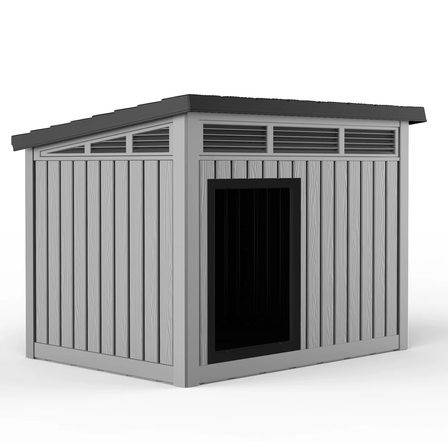 NONECN Resin Dog House With Hydraulic Rod Outdoor Kennel