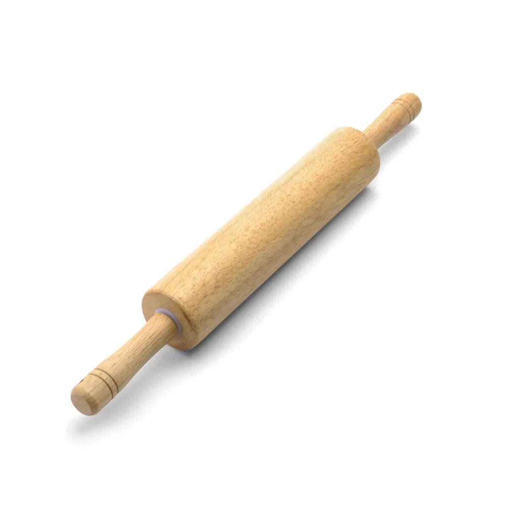 Durable Moisture Resistant Wood Rolling Pin With Easy Grip Handles