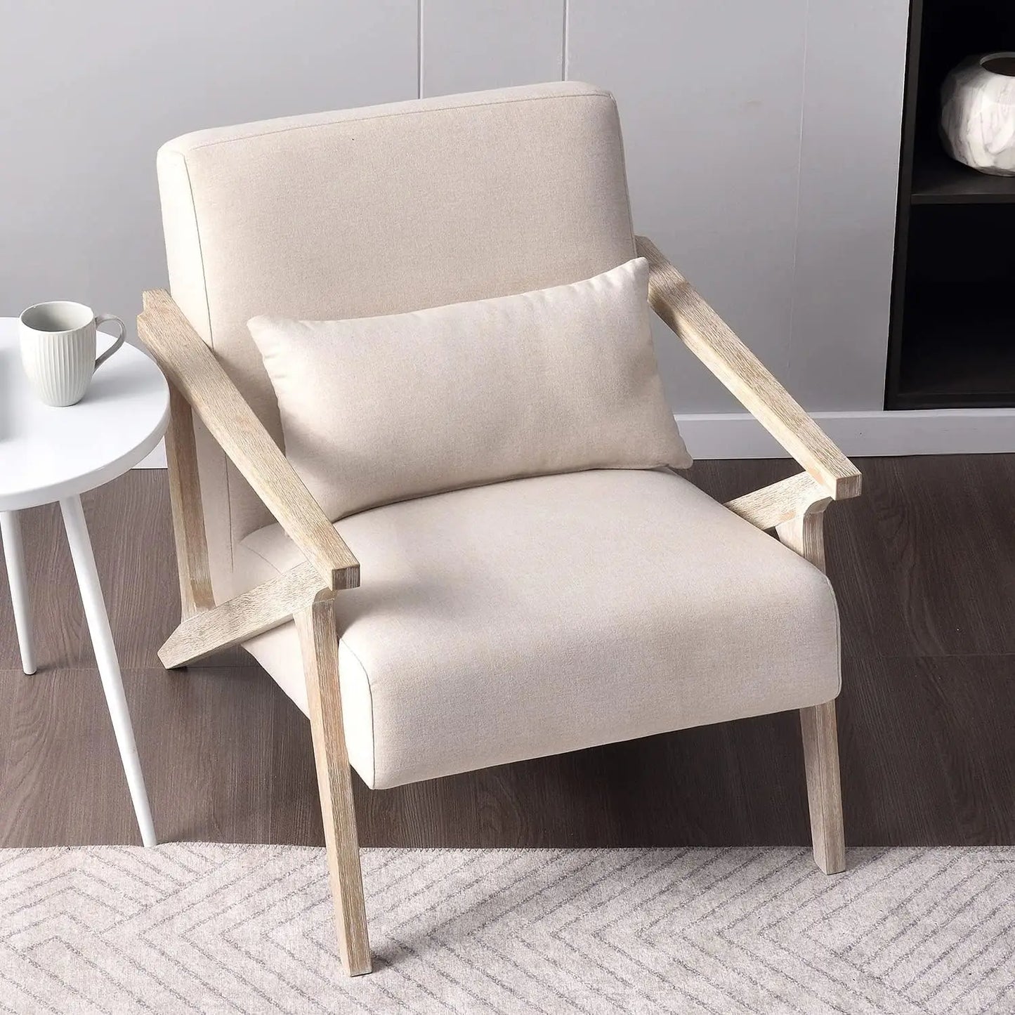 Mid Century Modern Accent Chair Set of 2 Upholstered Seats