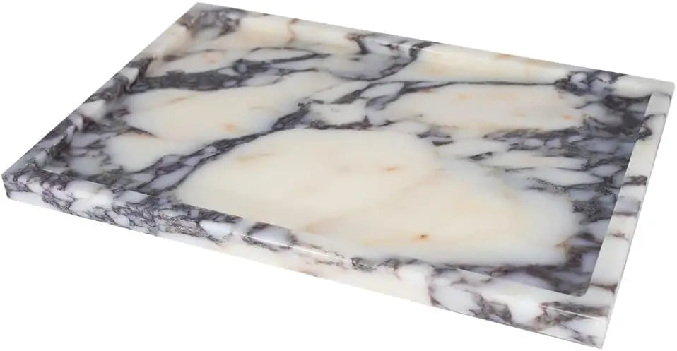 Natural Marble Vanity Tray Jewelry Organizer For Bathroom