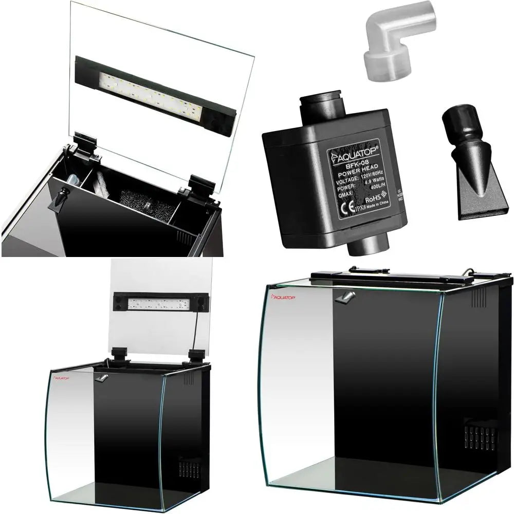 All-In-One Bow Front Glass Aquarium Kit With Filter