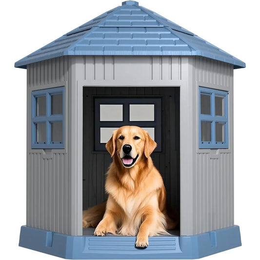 Durable Indoor Outdoor Dog House Shelter With Elevated Floor