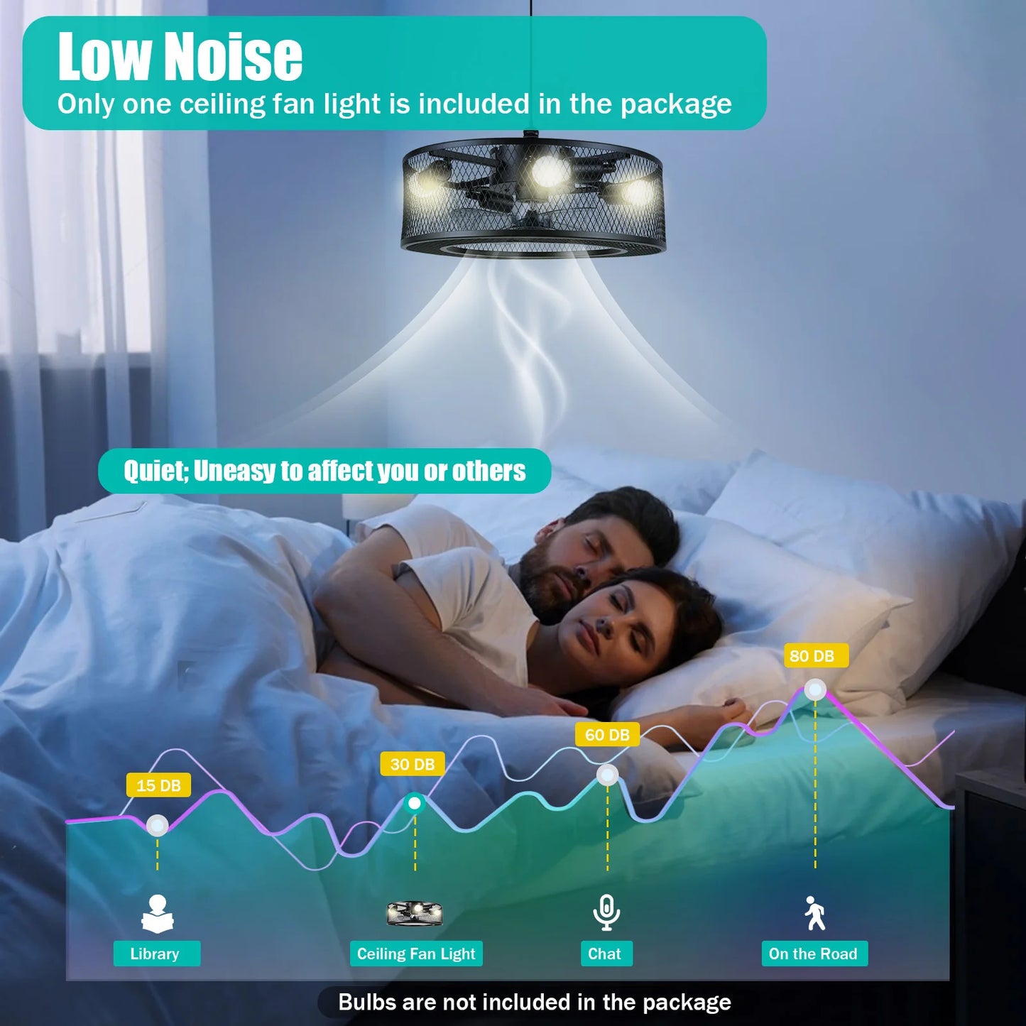 40W Ceiling Fan Light Kit E27 Socket for Living Rooms