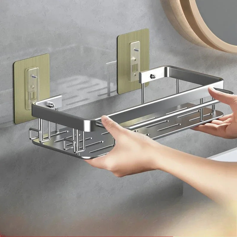 Cobasport Bathroom Shelf Aluminum Alloy Organizer No Drill Shower Rack