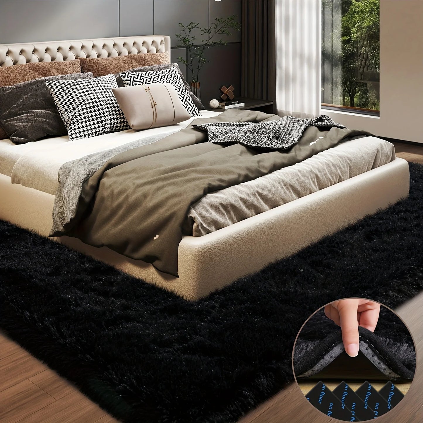 Geometric Plush Area Rug for Living Room and Bedroom