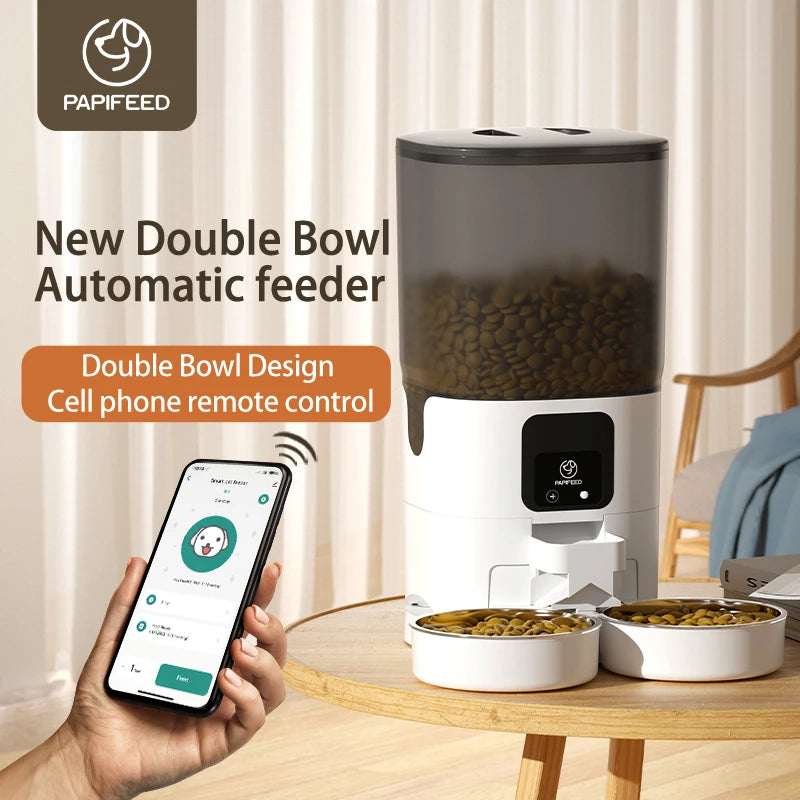 PAPIFEED Smart Cat Dual Bowl Automatic Feeder With Timer