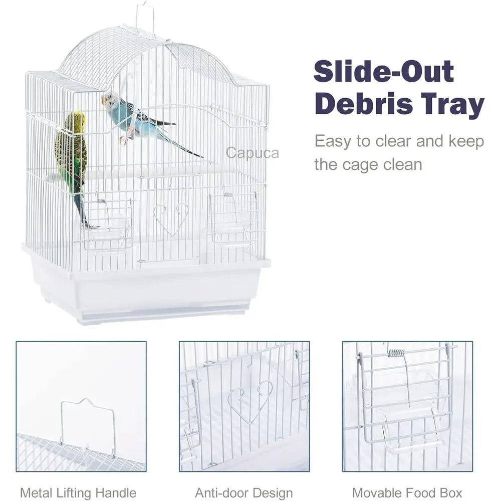 Portable Bird Cage Kit With Accessories For Parakeets Lovebirds Canaries