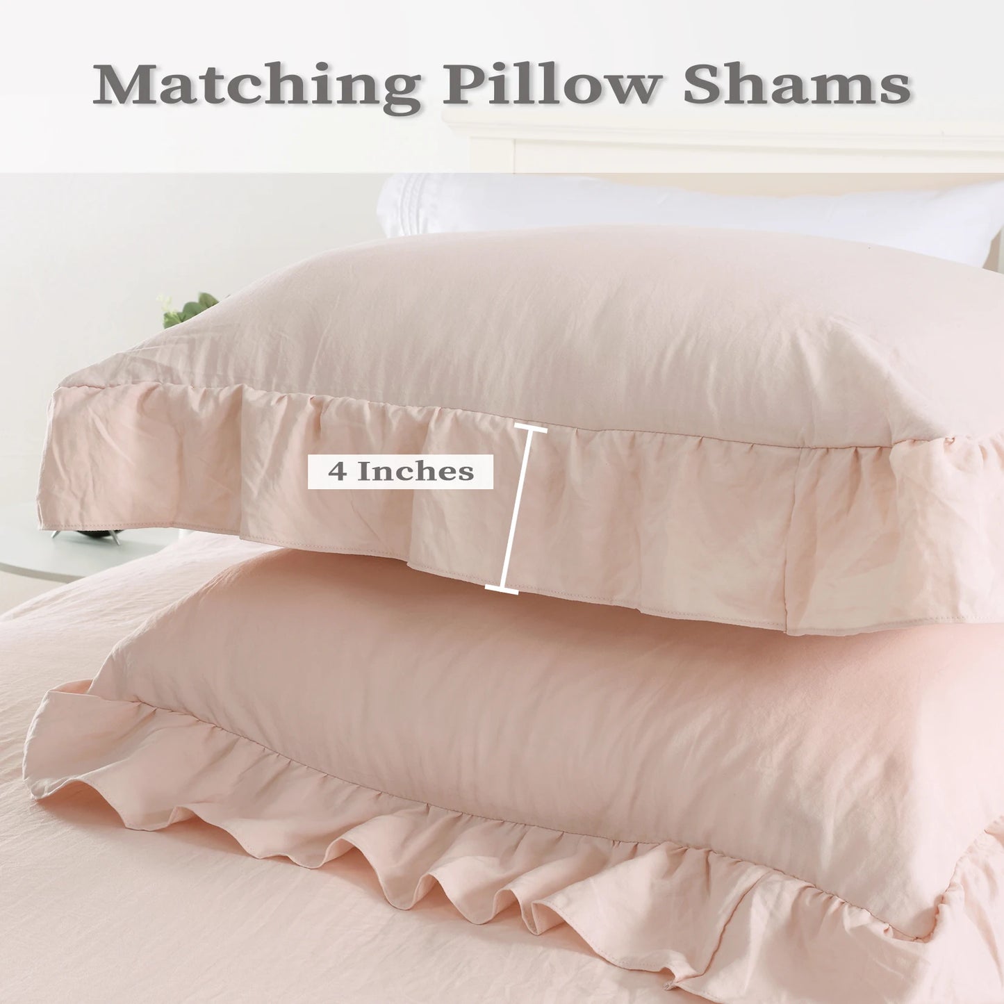 Lotus Leaf Edge Duvet Cover Set Polyester Bedding 3 Piece