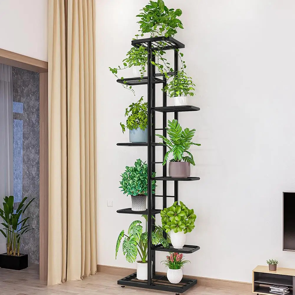 TWISTER.CK 8-Tier Metal Garden Plant Stand For Balcony Patio