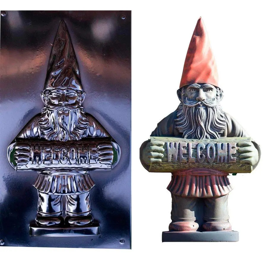 Garden Gnome Welcome Mold for DIY Cement Casting Decor