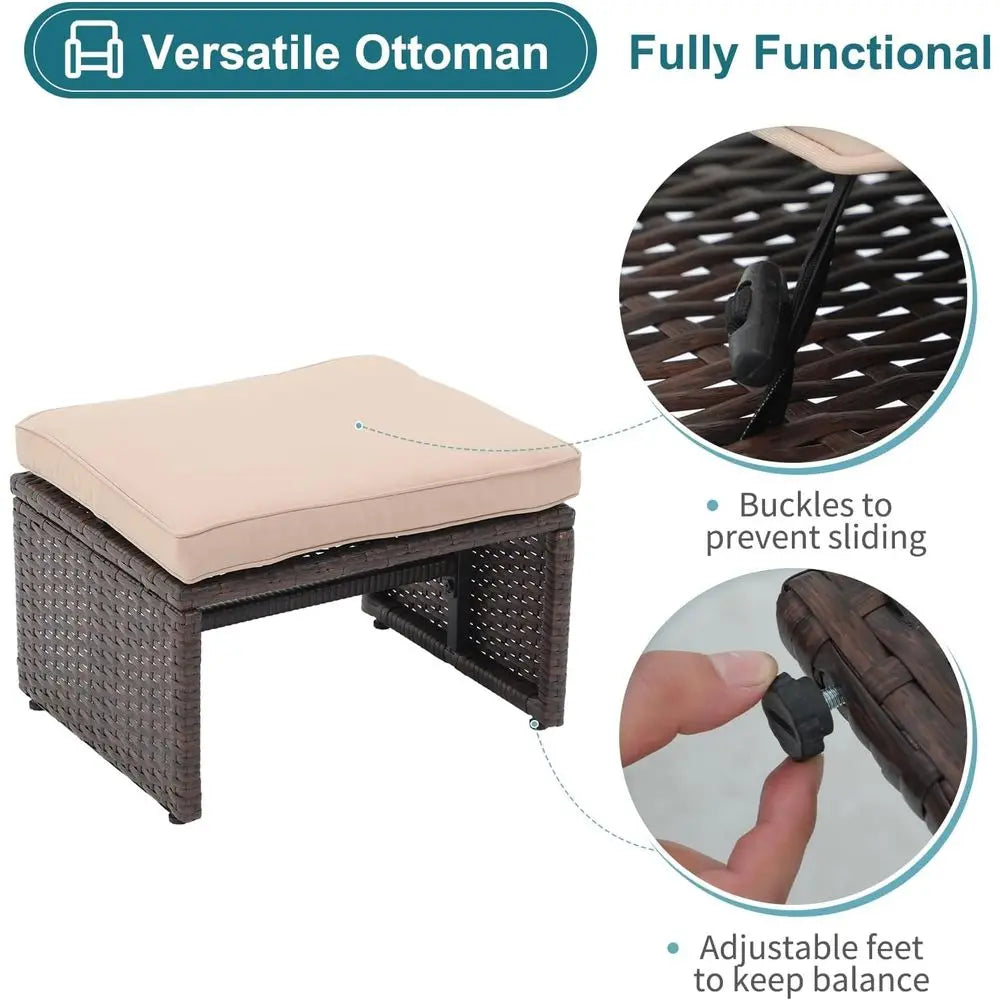 All-Weather Rattan 3-Piece Outdoor Patio Set With Loveseat