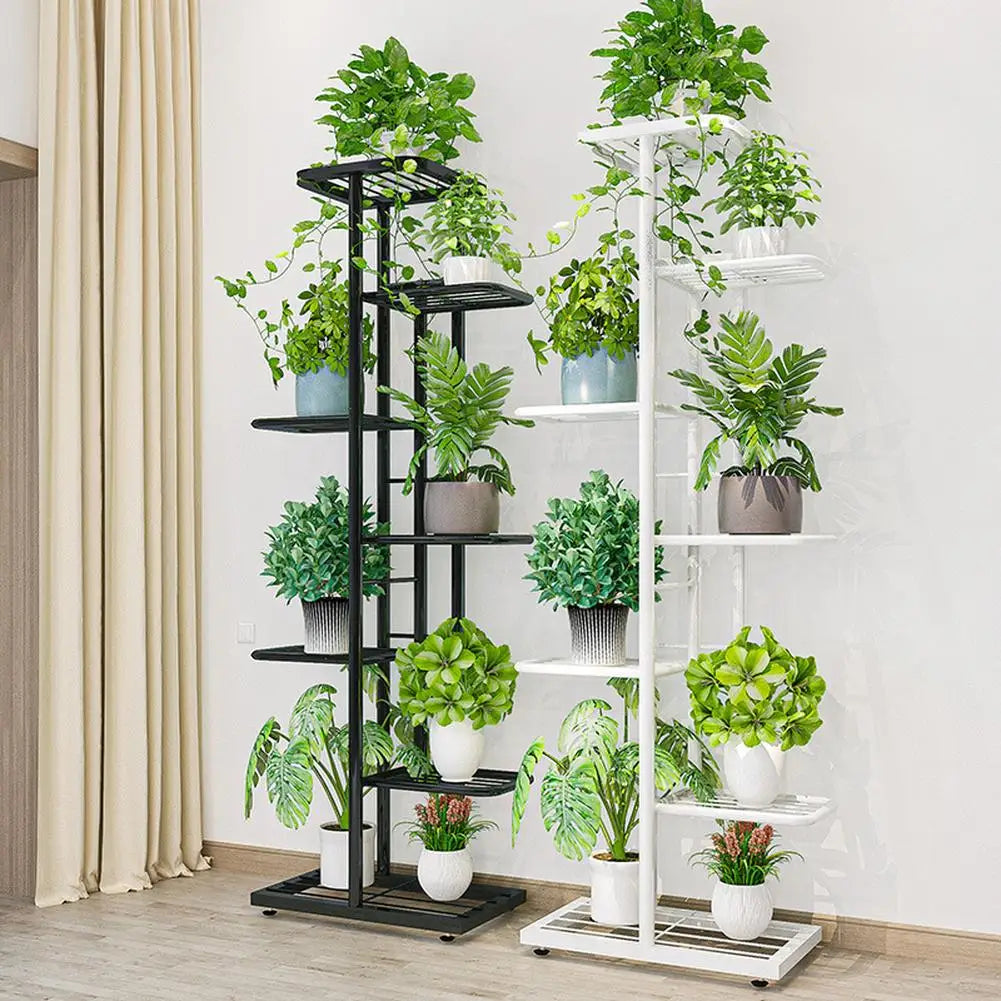 TWISTER.CK 8-Tier Metal Garden Plant Stand For Balcony Patio