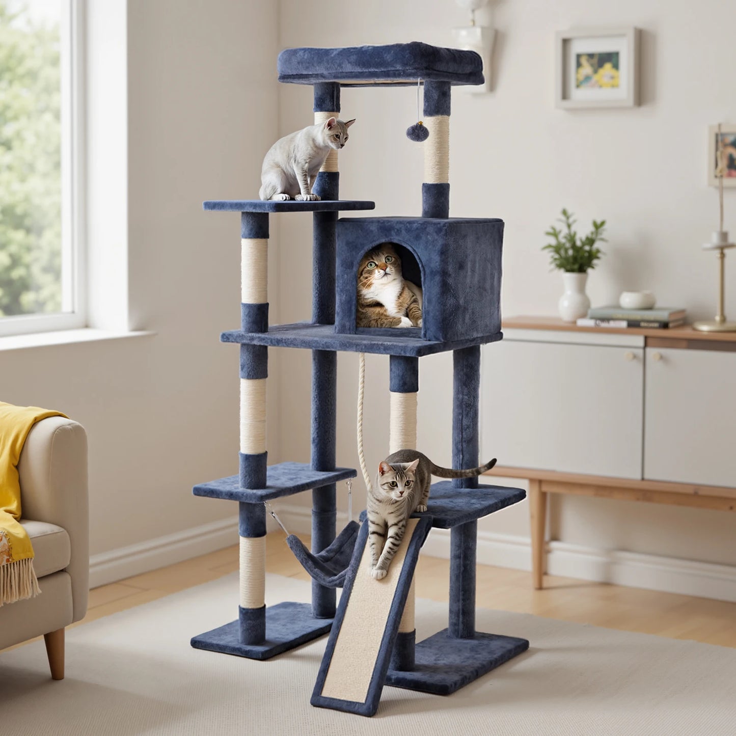 MCQ Cat Tree Tower Multi Level Scratching Posts With Condo