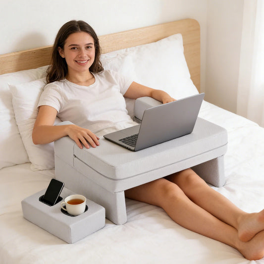 JHK Memory Foam Reading Pillow Neck Support With Ventilated Cover