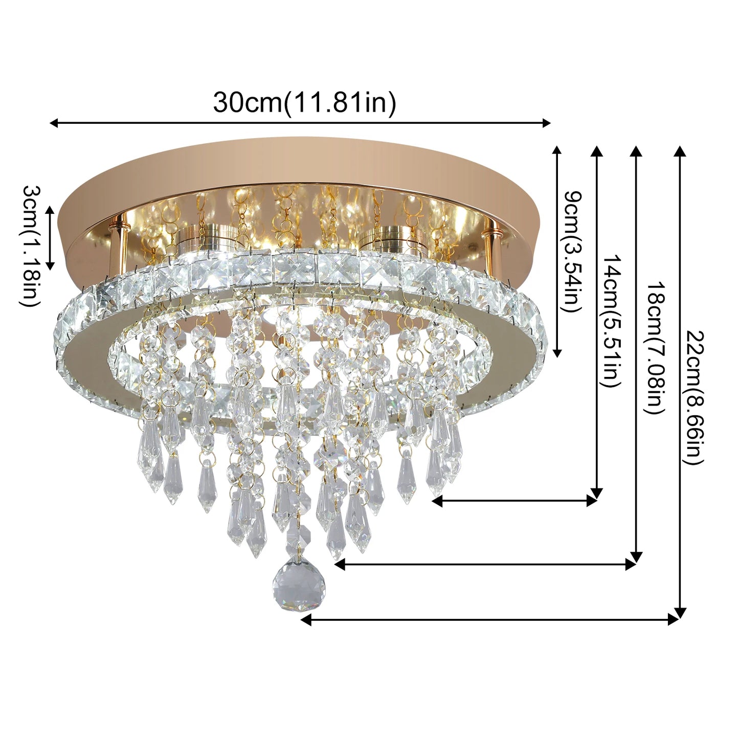 VETRULUS Luxury Crystal Chandelier Ceiling Led Light